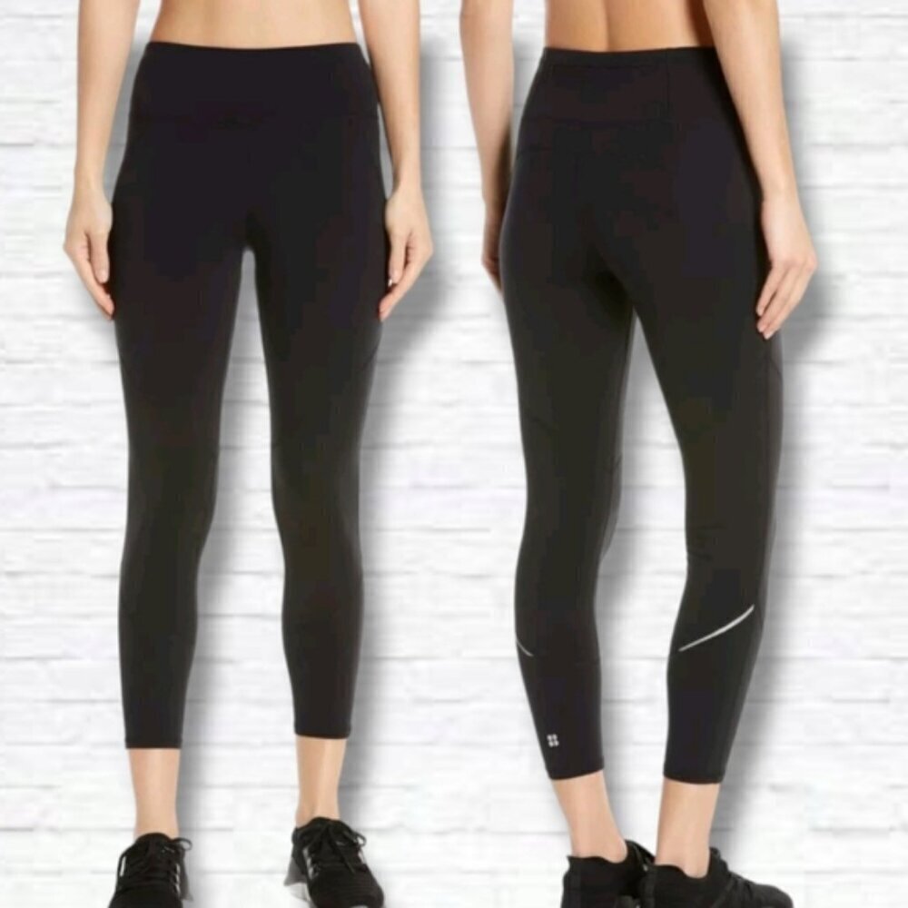 !Sweaty Betty Black 7/8 Length Reflective Leggings Size S